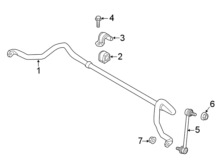 Diagram Front suspension. Stabilizer bar & components. for your Mazda CX-30  