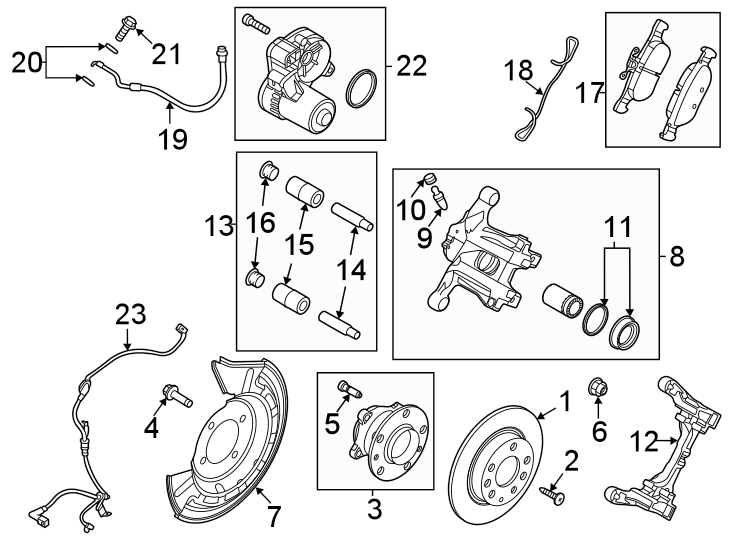 Diagram Rear suspension. Brake components. for your Mazda CX-30  