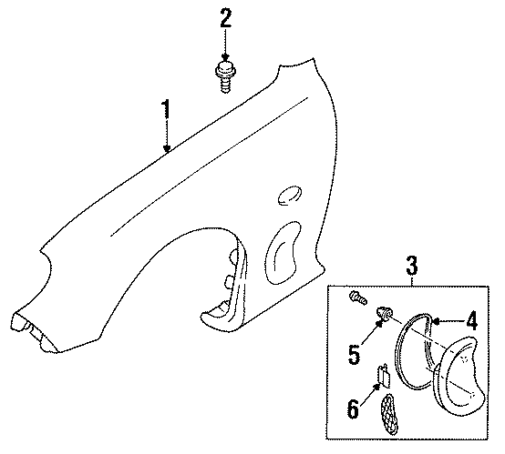 Diagram FENDER & COMPONENTS. for your 1994 Mazda RX-7 1.3L 2 cylinder A/T Touring Coupe 
