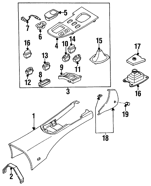 Diagram CONSOLE. CENTER. for your Mazda