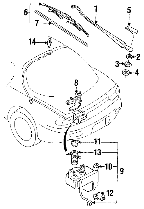 Diagram LIFT GATE. REAR WIPER COMPONENTS. for your 2021 Mazda 6   