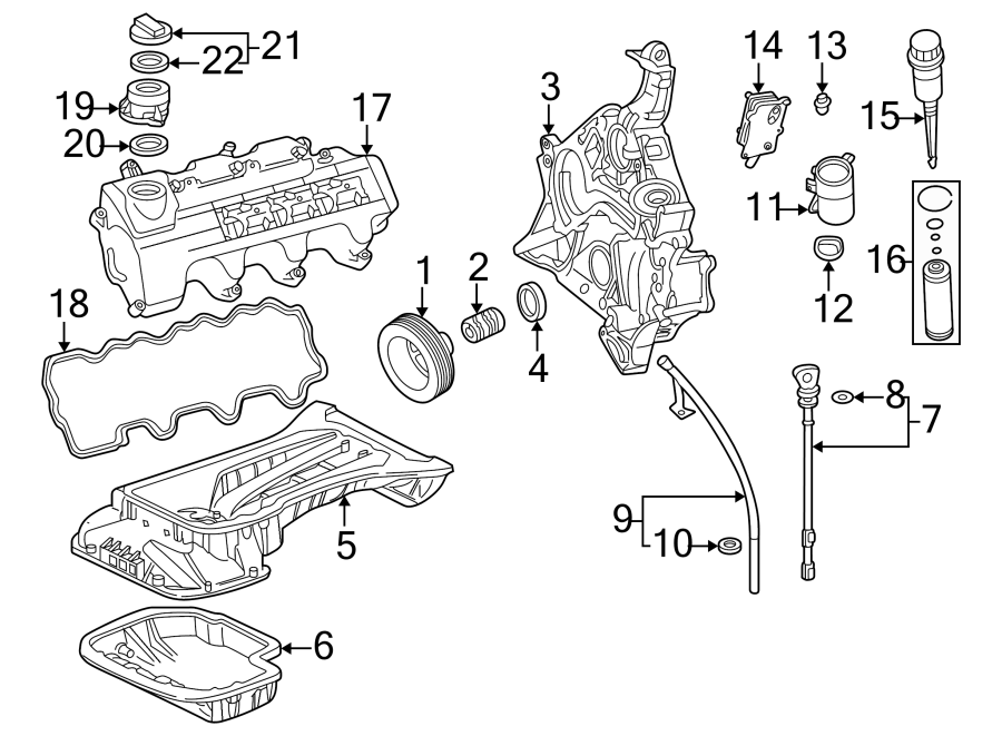 Diagram ENGINE PARTS. for your 2008 Mercedes-Benz SL55 AMG   