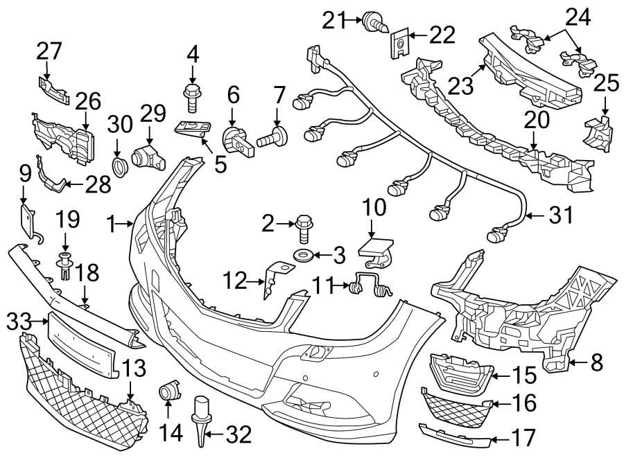 FRONT BUMPER & GRILLE. BUMPER & COMPONENTS.