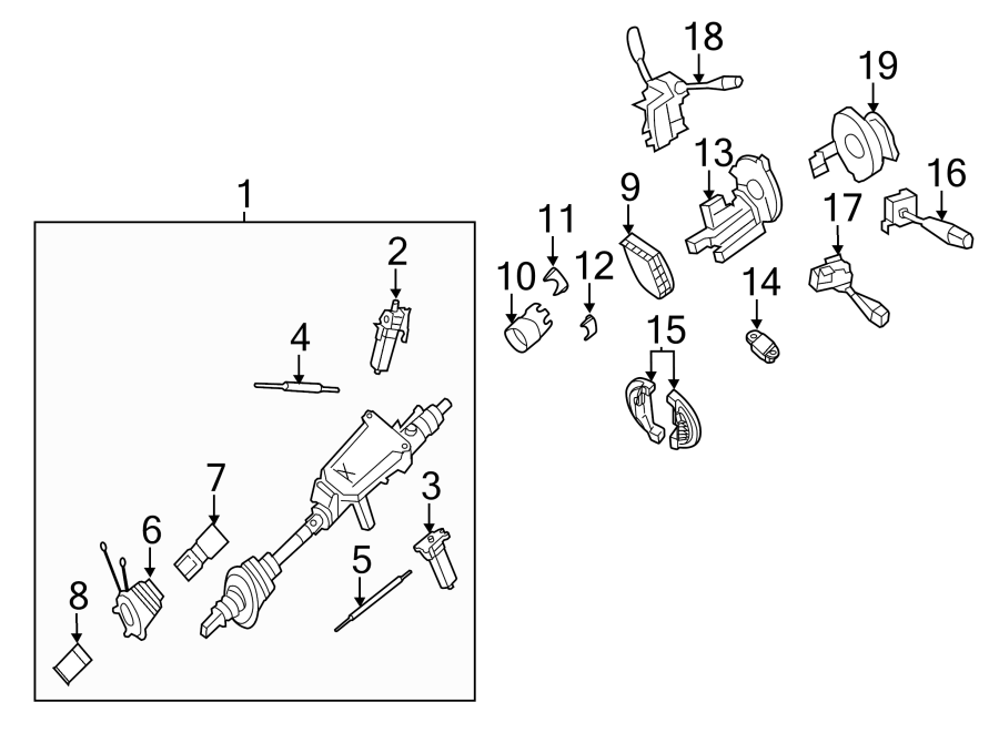 13STEERING COLUMN. UPPER COMPONENTS.https://images.simplepart.com/images/parts/motor/fullsize/5783530.png