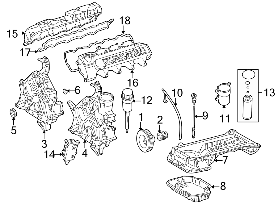 Diagram ENGINE PARTS. for your 2005 Mercedes-Benz SL55 AMG   