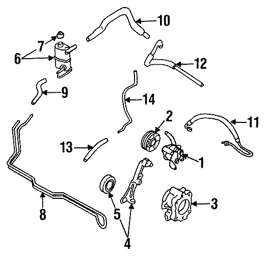 Diagram PUMP & HOSES. for your 1994 Mazda MIATA   