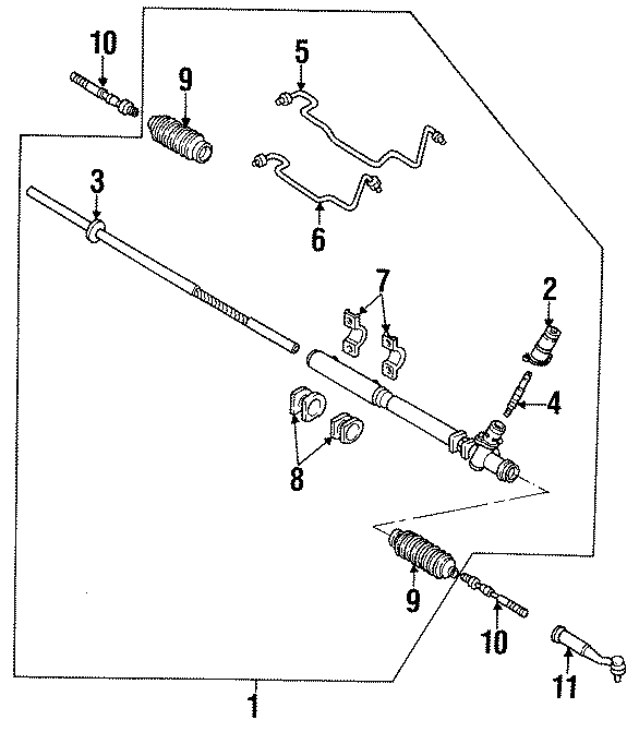 Diagram STEERING GEAR & LINKAGE. for your 2023 Mazda CX-5  2.5 S Carbon Edition Sport Utility 