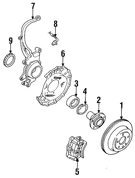 Diagram REAR SUSPENSION. BRAKE COMPONENTS. for your Mazda