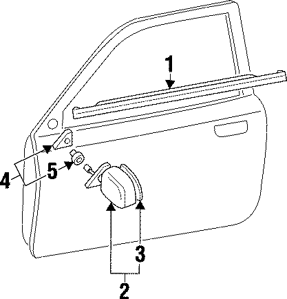 1FRONT DOOR. EXTERIOR TRIM. OUTSIDE MIRRORS.https://images.simplepart.com/images/parts/motor/fullsize/6213425.png