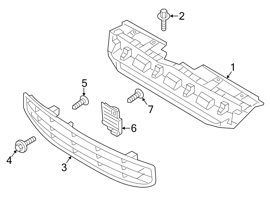 6FRONT BUMPER & GRILLE. GRILLE & COMPONENTS.https://images.simplepart.com/images/parts/motor/fullsize/6214015.png