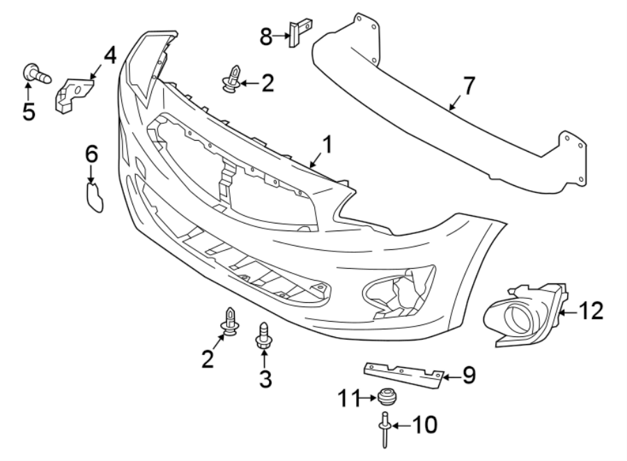 12FRONT BUMPER & GRILLE. BUMPER & COMPONENTS.https://images.simplepart.com/images/parts/motor/fullsize/6216007.png