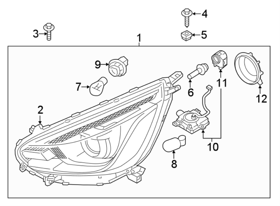 11FRONT LAMPS. HEADLAMP COMPONENTS.https://images.simplepart.com/images/parts/motor/fullsize/6216020.png