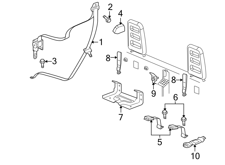 10RESTRAINT SYSTEMS. REAR SEAT BELTS.https://images.simplepart.com/images/parts/motor/fullsize/6217360.png