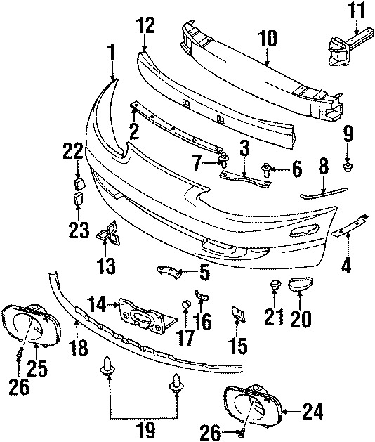 25FRONT BUMPER. BUMPER & COMPONENTS.https://images.simplepart.com/images/parts/motor/fullsize/6226005.png