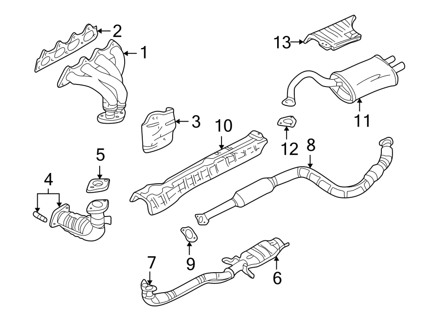 4Exhaust system. Exhaust components. Exhaust manifold.https://images.simplepart.com/images/parts/motor/fullsize/6227330.png