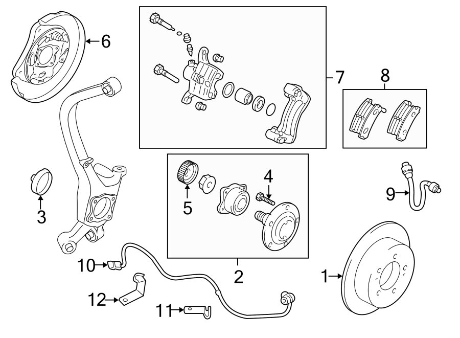 10Rear suspension. Brake components.https://images.simplepart.com/images/parts/motor/fullsize/6227860.png