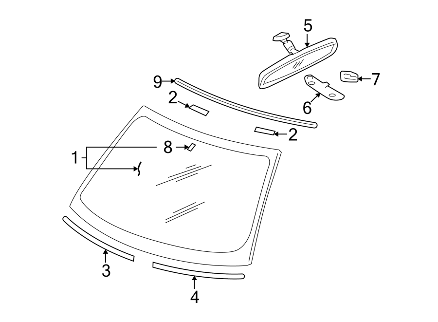 6WINDSHIELD. GLASS. REVEAL MOLDINGS.https://images.simplepart.com/images/parts/motor/fullsize/6228340.png