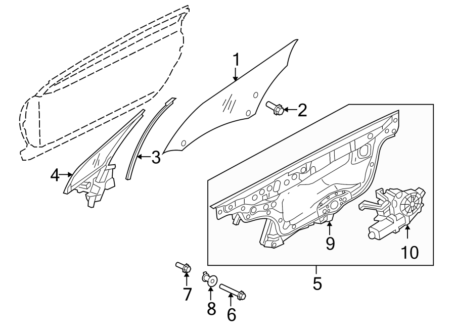 1Door. Glass & hardware.https://images.simplepart.com/images/parts/motor/fullsize/6228485.png