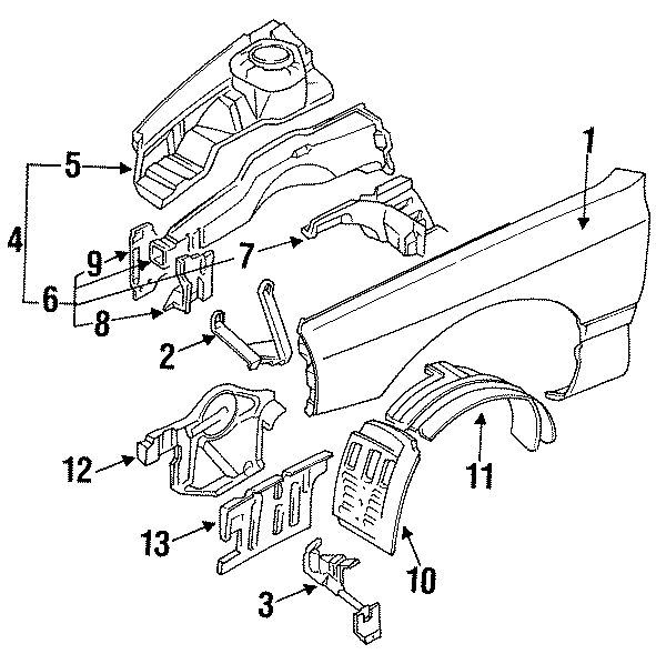 4FENDER & COMPONENTS. STRUCTURAL COMPONENTS & RAILS.https://images.simplepart.com/images/parts/motor/fullsize/6230180.png