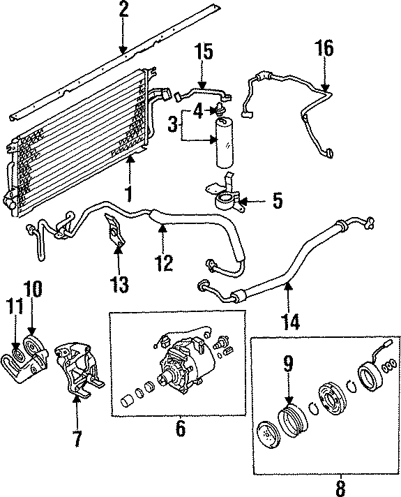 1AIR CONDITIONER & HEATER. COMPRESSOR & LINES. condenser.https://images.simplepart.com/images/parts/motor/fullsize/6240110.png