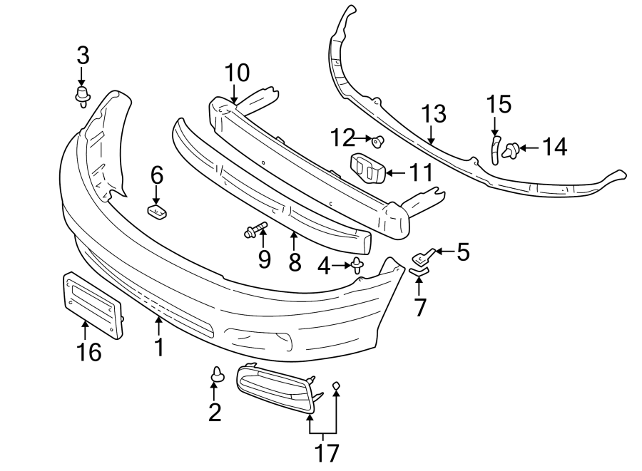 13FRONT BUMPER. BUMPER & COMPONENTS.https://images.simplepart.com/images/parts/motor/fullsize/6241010.png