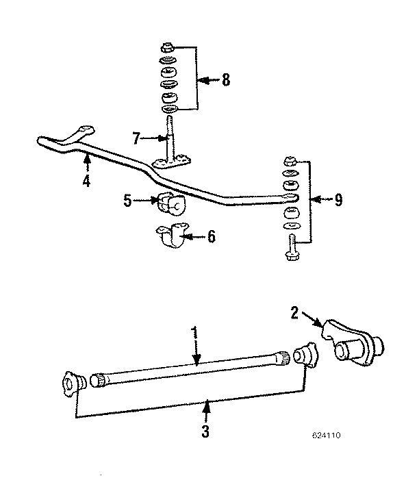 3WHEELS & FRONT SUSPENSION. STABILIZER BAR & COMPONENTS. SUSPENSION COMPONENTS.https://images.simplepart.com/images/parts/motor/fullsize/624110.png