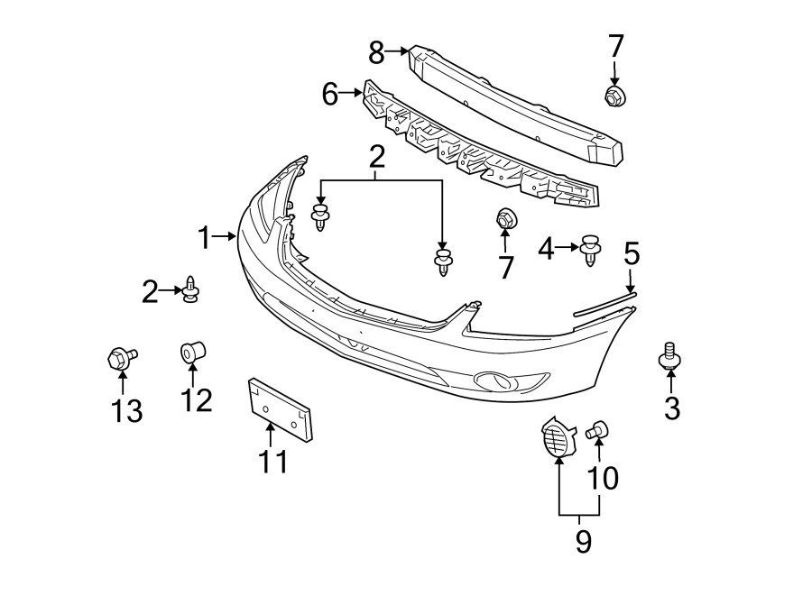 2FRONT BUMPER. BUMPER & COMPONENTS.https://images.simplepart.com/images/parts/motor/fullsize/6242012.png