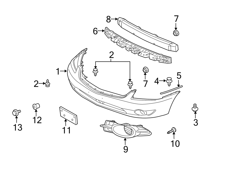 2FRONT BUMPER. BUMPER & COMPONENTS.https://images.simplepart.com/images/parts/motor/fullsize/6242014.png