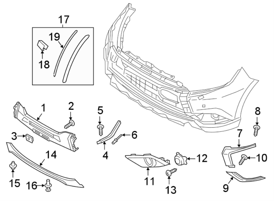 11FRONT BUMPER & GRILLE. BUMPER & COMPONENTS.https://images.simplepart.com/images/parts/motor/fullsize/6253009.png