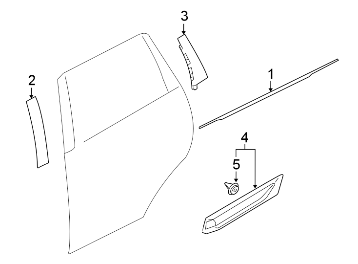 1Rear door. Exterior trim.https://images.simplepart.com/images/parts/motor/fullsize/6254485.png