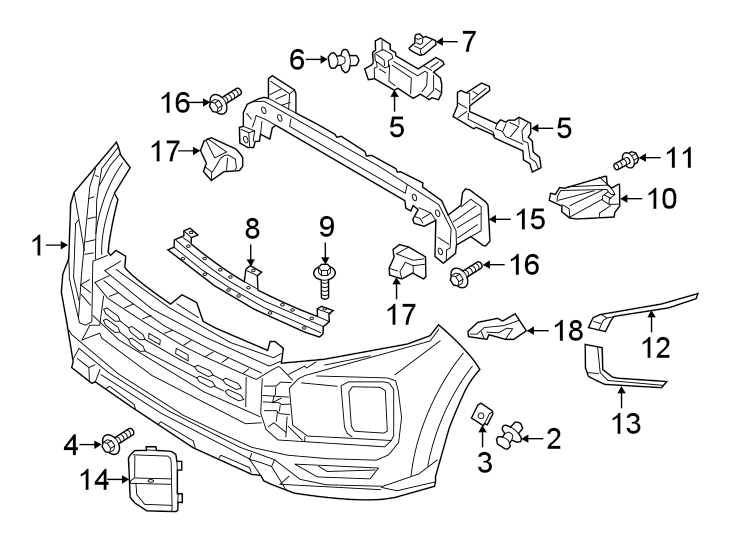 18FRONT BUMPER. BUMPER & COMPONENTS.https://images.simplepart.com/images/parts/motor/fullsize/6255008.png