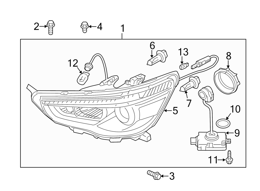 13FRONT LAMPS. HEADLAMP COMPONENTS.https://images.simplepart.com/images/parts/motor/fullsize/6255020.png