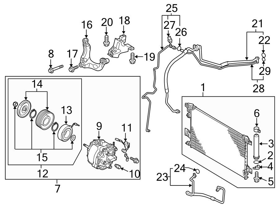 19AIR CONDITIONER & HEATER. COMPRESSOR & LINES. CONDENSER.https://images.simplepart.com/images/parts/motor/fullsize/6255080.png