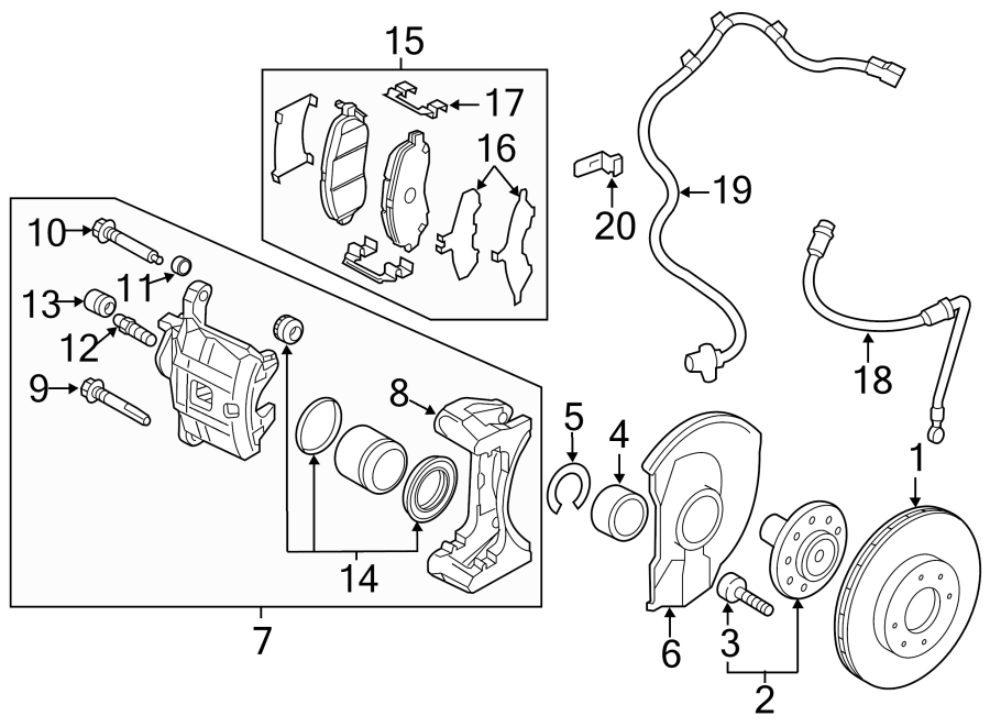 13FRONT SUSPENSION. BRAKE COMPONENTS.https://images.simplepart.com/images/parts/motor/fullsize/6255250.png