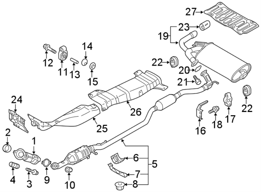 27EXHAUST SYSTEM. EXHAUST COMPONENTS.https://images.simplepart.com/images/parts/motor/fullsize/6255932.png