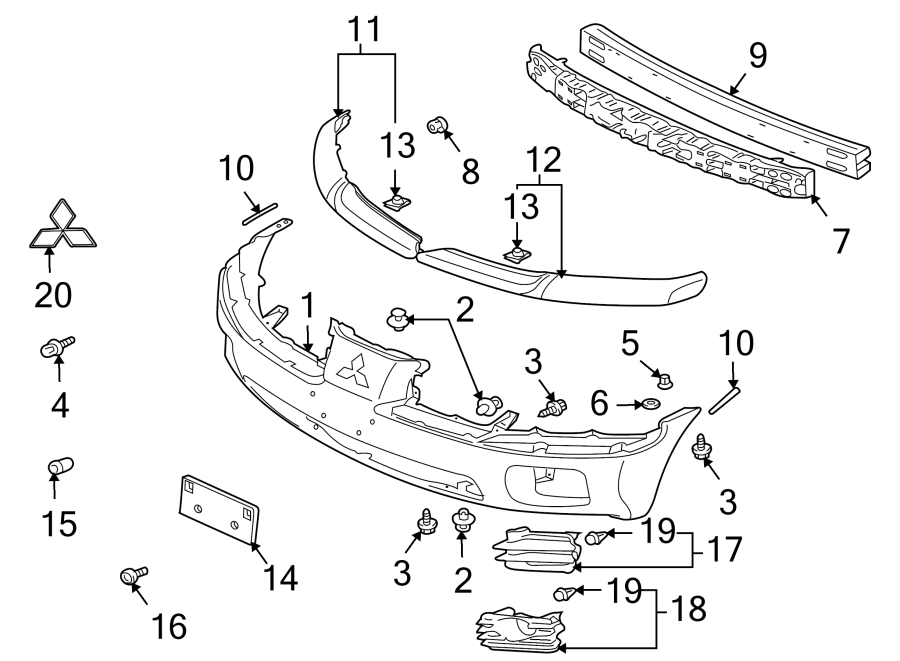 4FRONT BUMPER. BUMPER & COMPONENTS.https://images.simplepart.com/images/parts/motor/fullsize/6260010.png