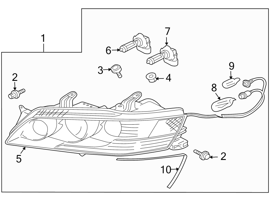 6FRONT LAMPS. HEADLAMP COMPONENTS.https://images.simplepart.com/images/parts/motor/fullsize/6265017.png