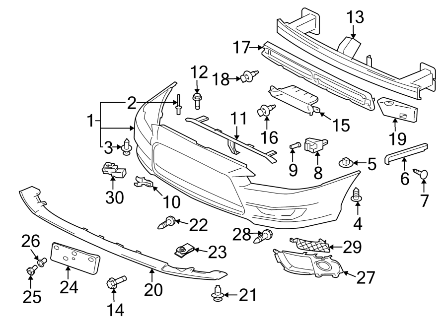 14FRONT BUMPER & GRILLE. BUMPER & COMPONENTS.https://images.simplepart.com/images/parts/motor/fullsize/6266005.png