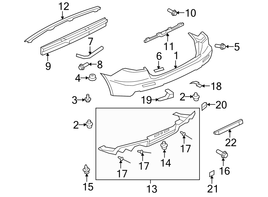 5REAR BUMPER. BUMPER & COMPONENTS.https://images.simplepart.com/images/parts/motor/fullsize/6267600.png