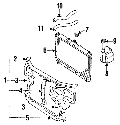 9RADIATOR & COMPONENTS. RADIATOR SUPPORT.https://images.simplepart.com/images/parts/motor/fullsize/6270060.png