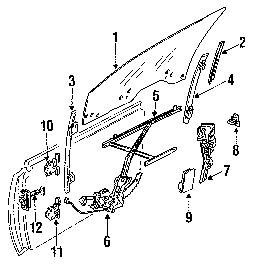 12FRONT DOOR. GLASS & HARDWARE.https://images.simplepart.com/images/parts/motor/fullsize/6270280.png