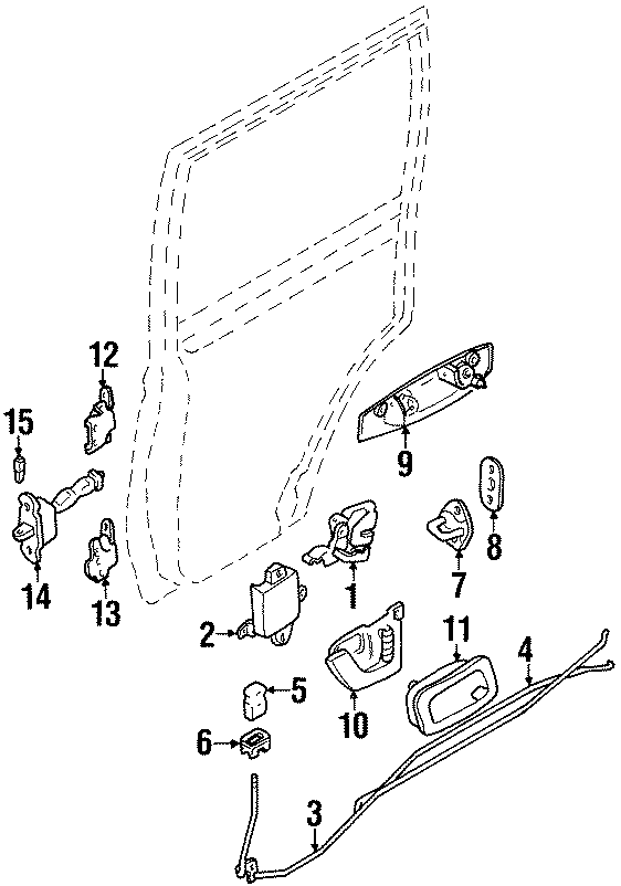 REAR DOOR. LOCK & HARDWARE.