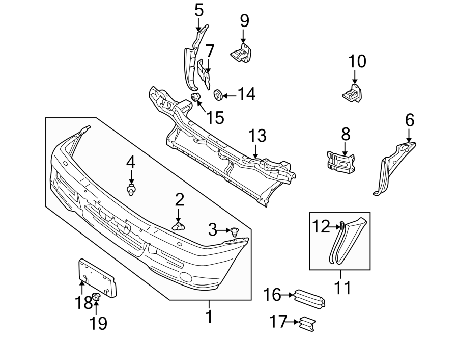 FRONT BUMPER. BUMPER & COMPONENTS.