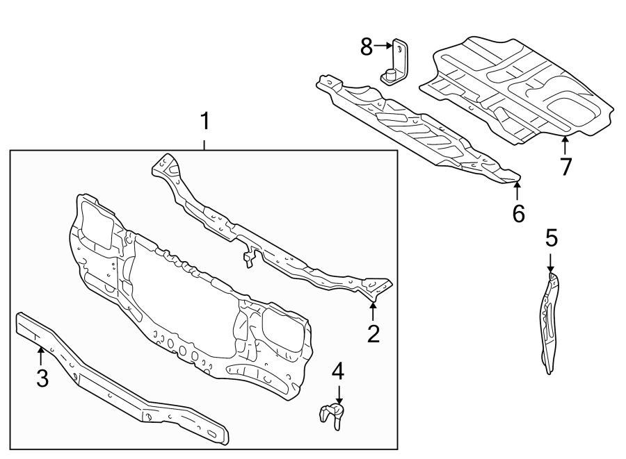 8RADIATOR SUPPORT.https://images.simplepart.com/images/parts/motor/fullsize/6290033.png