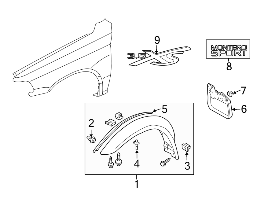 5FENDER. EXTERIOR TRIM.https://images.simplepart.com/images/parts/motor/fullsize/6290105.png