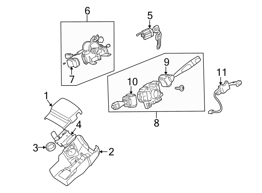 1STEERING COLUMN. SHROUD. SWITCHES & LEVERS.https://images.simplepart.com/images/parts/motor/fullsize/6291205.png