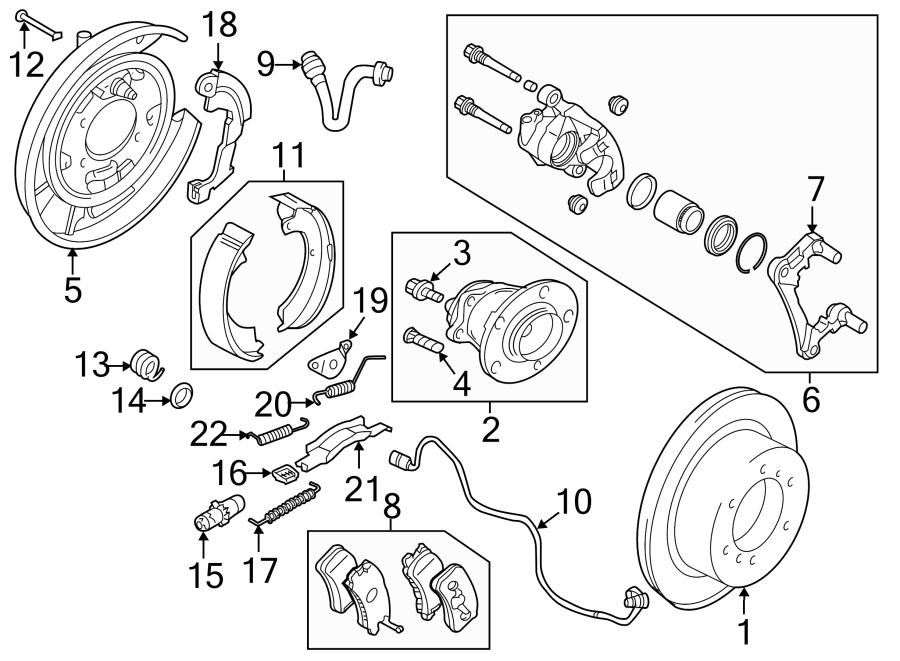 3Rear suspension. Brake components.https://images.simplepart.com/images/parts/motor/fullsize/6292444.png