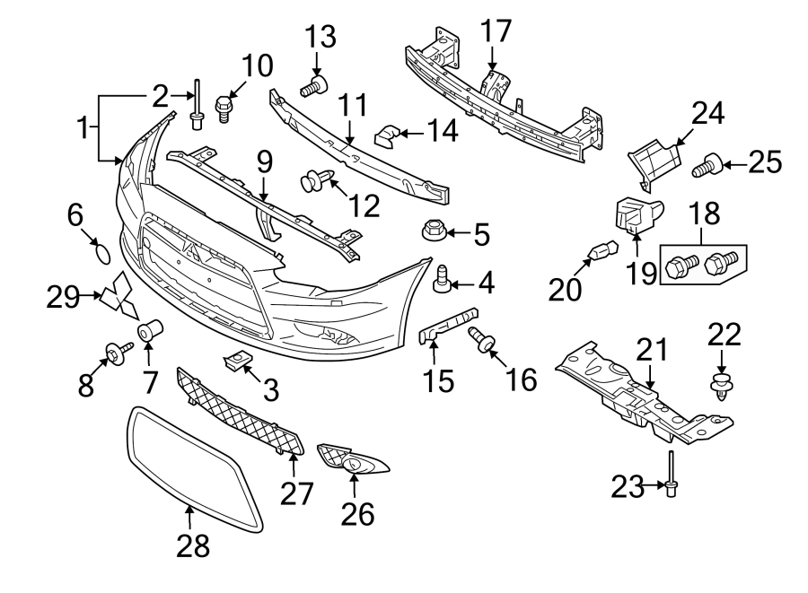 13FRONT BUMPER & GRILLE. BUMPER & COMPONENTS.https://images.simplepart.com/images/parts/motor/fullsize/6292520.png