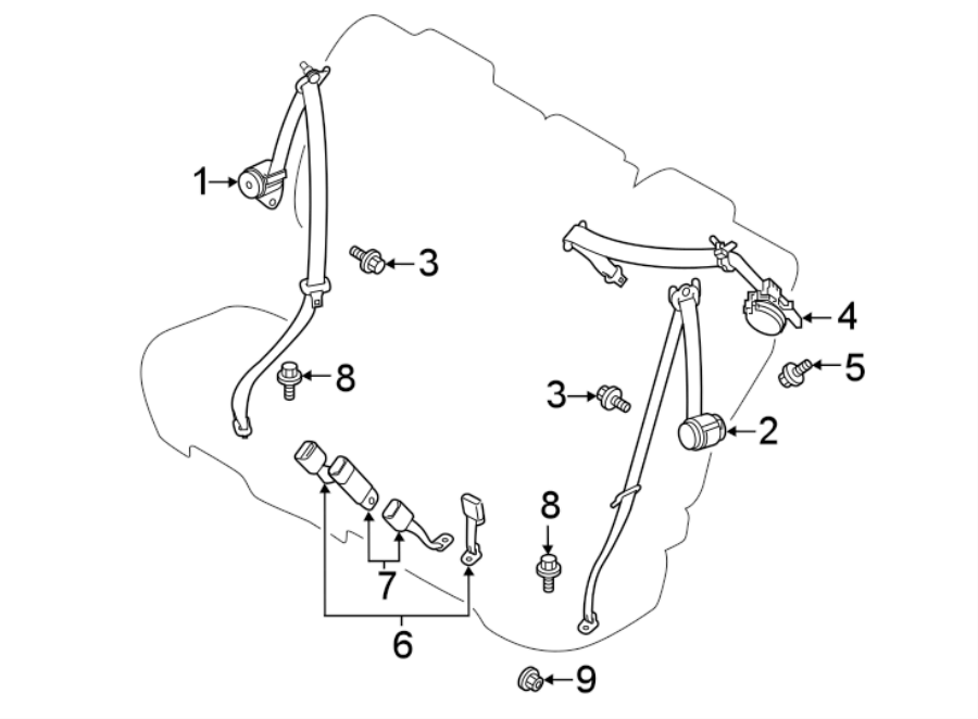 8RESTRAINT SYSTEMS. SECOND ROW SEAT BELTS.https://images.simplepart.com/images/parts/motor/fullsize/6300335.png