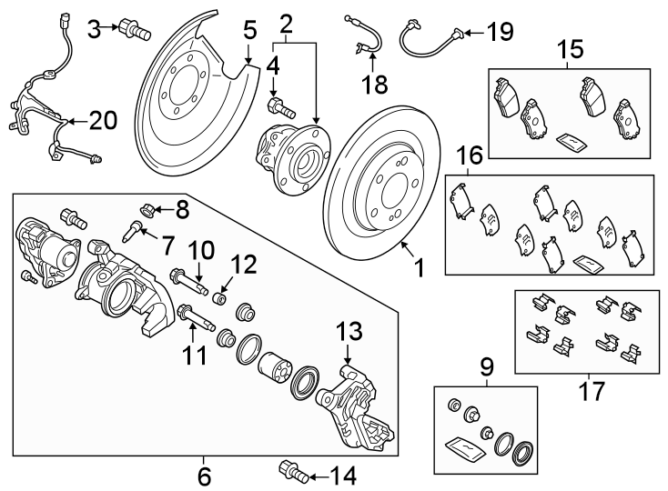 1REAR SUSPENSION. BRAKE COMPONENTS.https://images.simplepart.com/images/parts/motor/fullsize/6300603.png